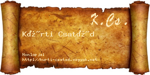 Kürti Csatád névjegykártya